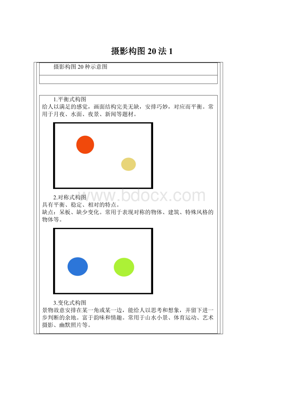 摄影构图20法1Word文档格式.docx