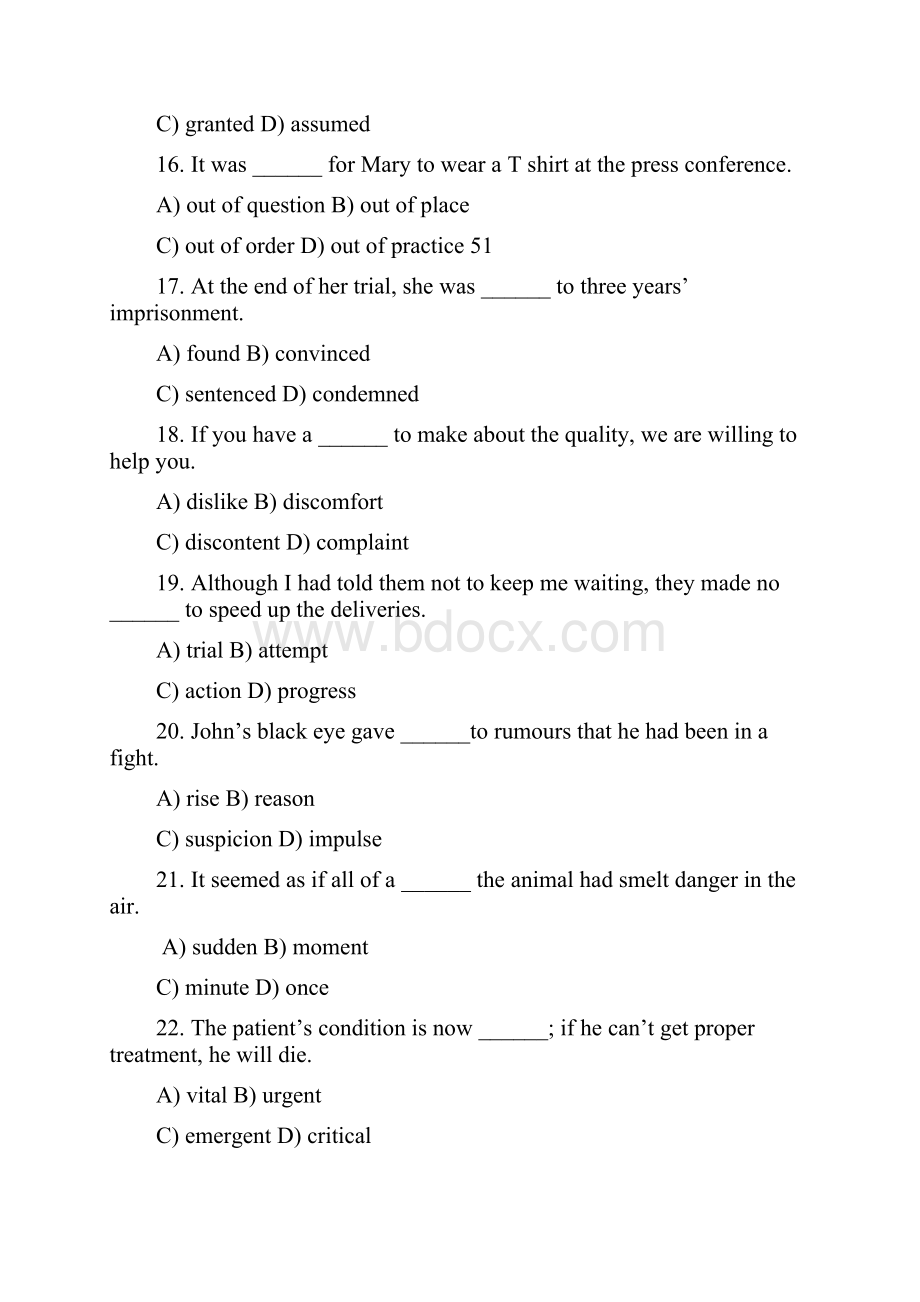英语单项选择题 词汇篇 答案详解试题知识点.docx_第3页