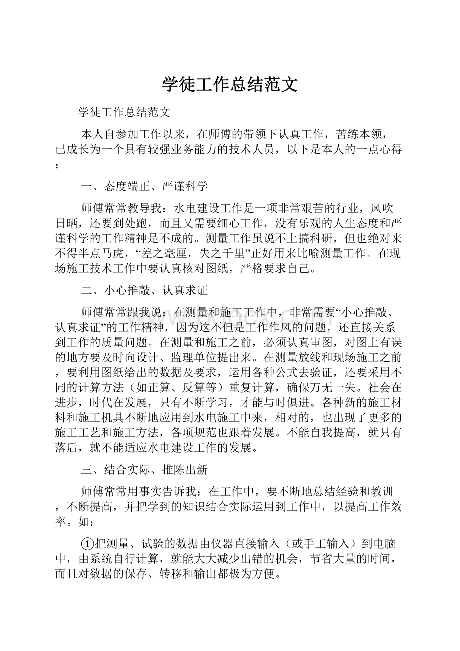 学徒工作总结范文文档格式.docx