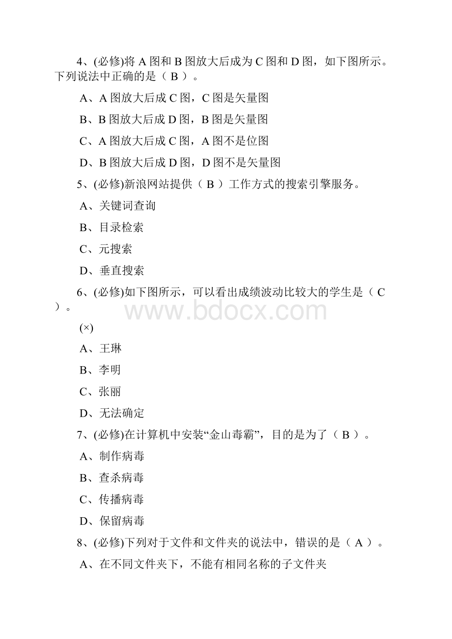 高中信息技术会考试题附答案信息会考卷子分布之欧阳与创编.docx_第2页