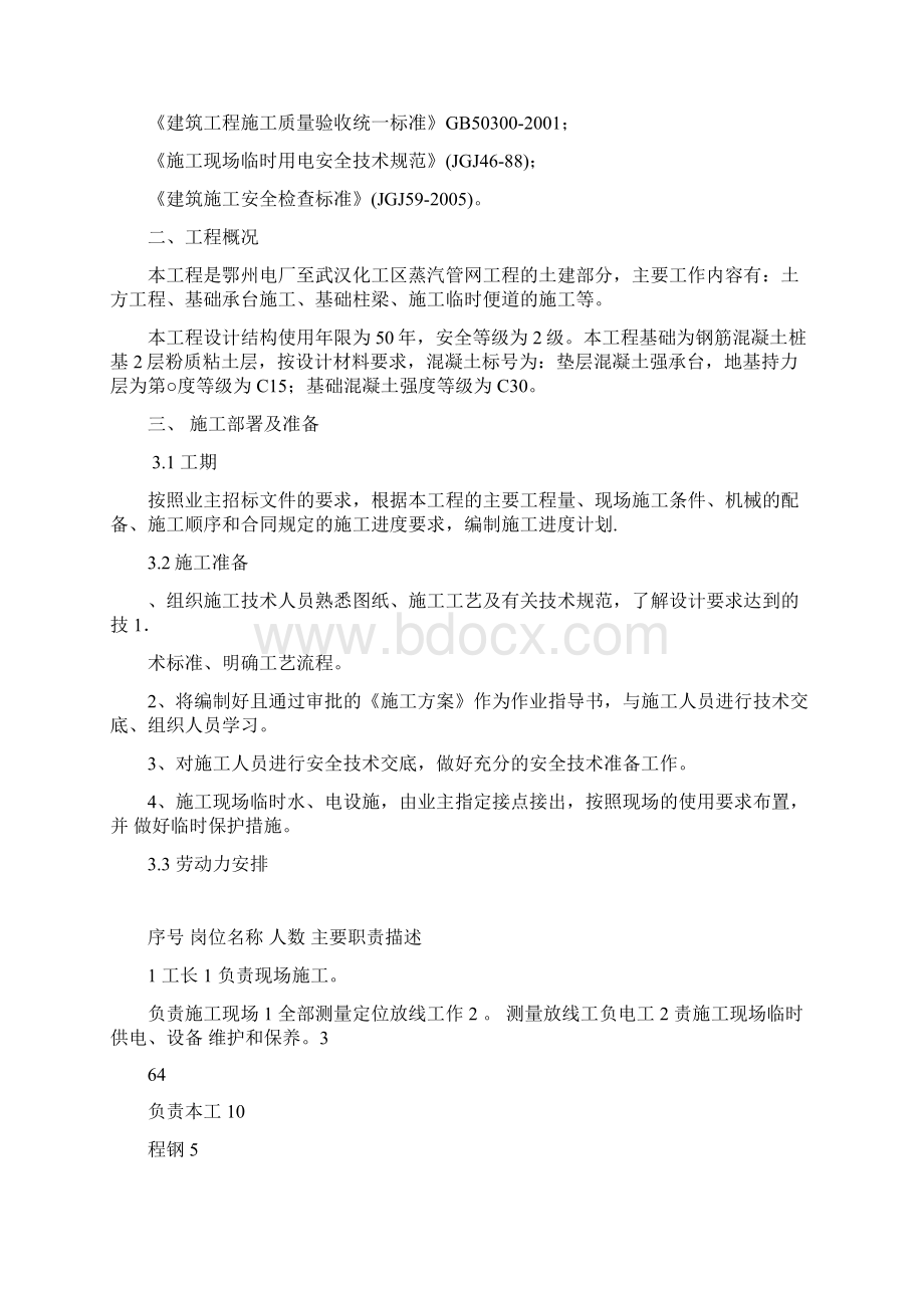 蒸汽管网 土建施工方案Word下载.docx_第2页