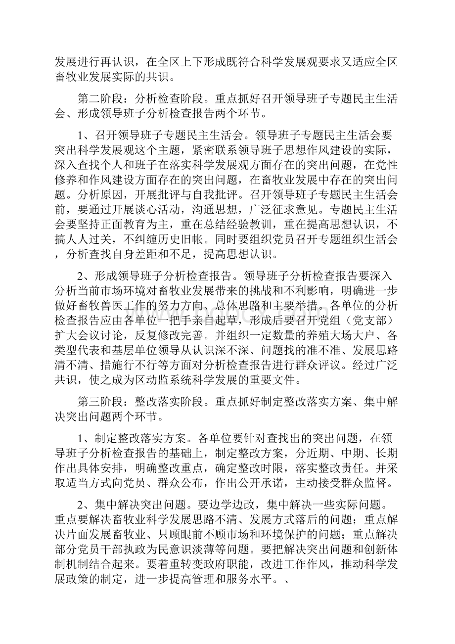 整理动物卫生监督管理局深入学习实践科学发展观活动实施方案.docx_第3页