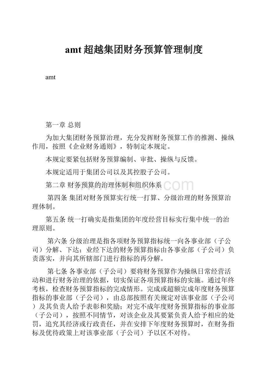 amt超越集团财务预算管理制度.docx