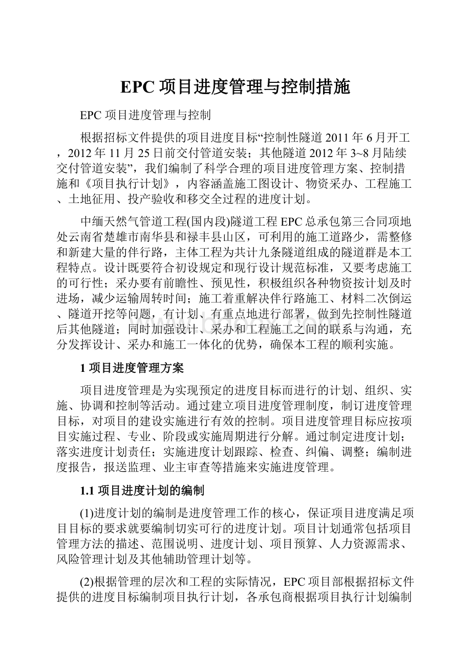 EPC项目进度管理与控制措施.docx_第1页