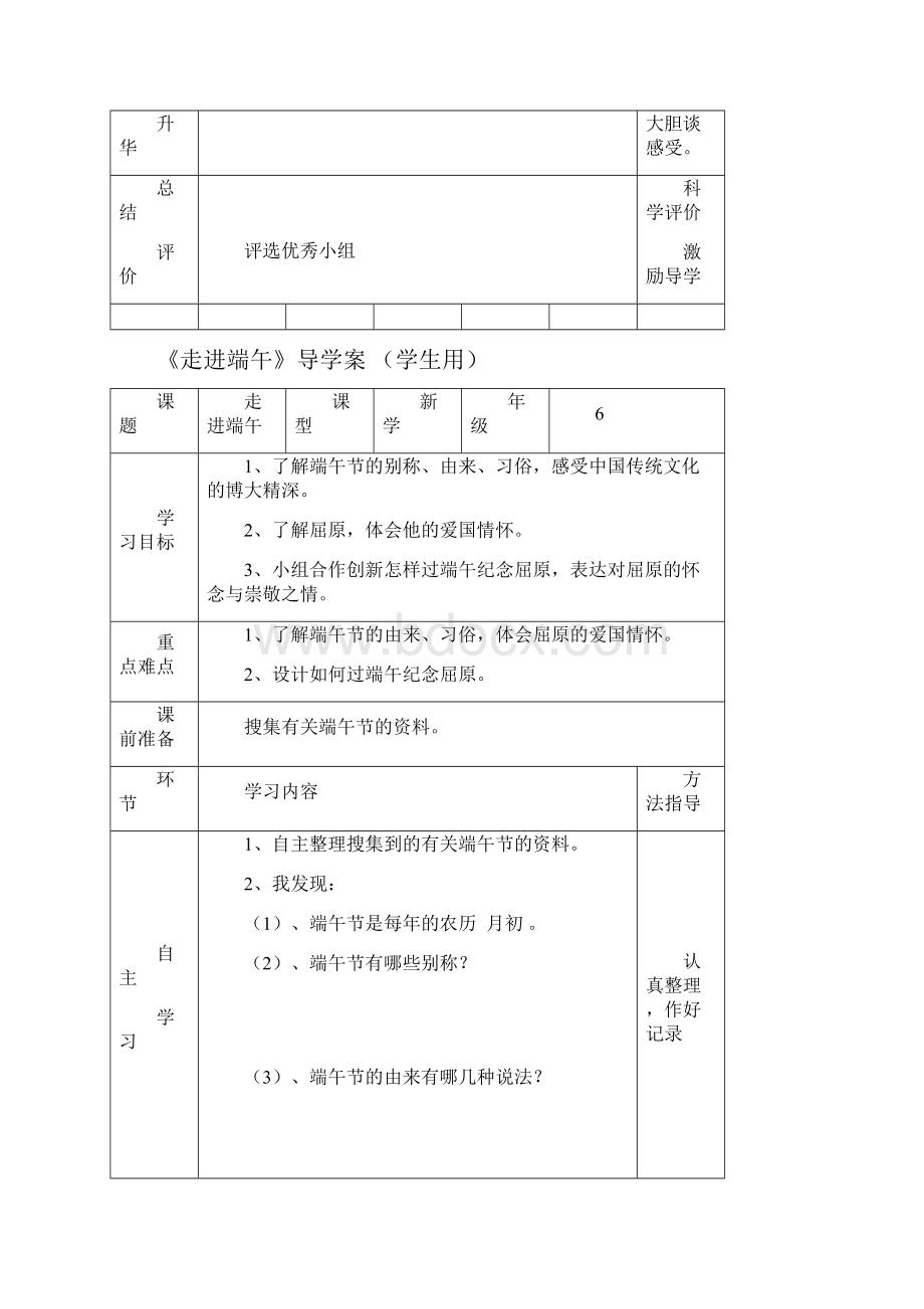 小学综合实践活动家乡非遗的传承走进端午节教学设计学情分析教材分析课后反思Word文档下载推荐.docx_第3页