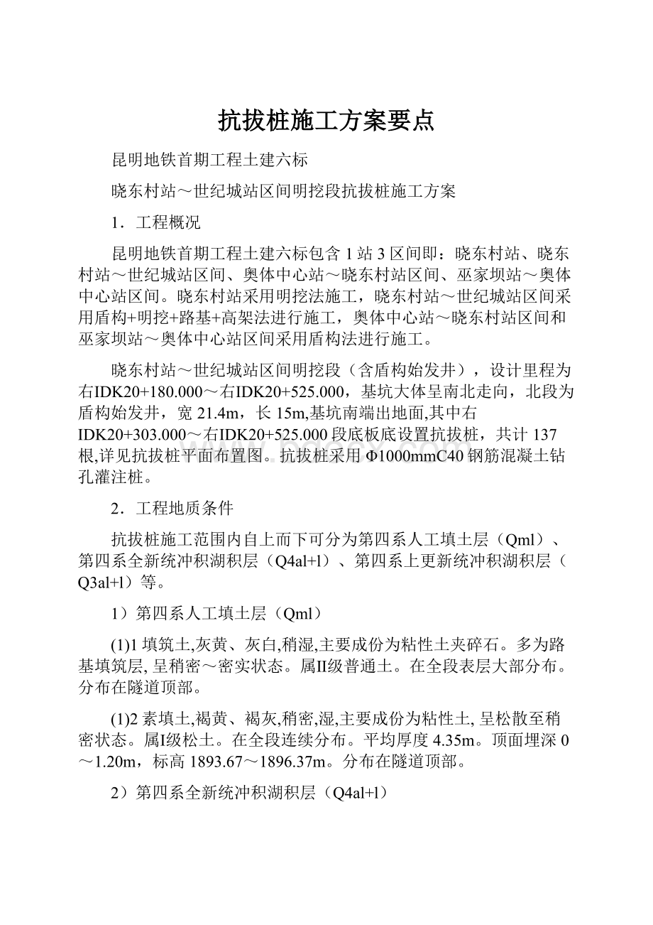 抗拔桩施工方案要点.docx