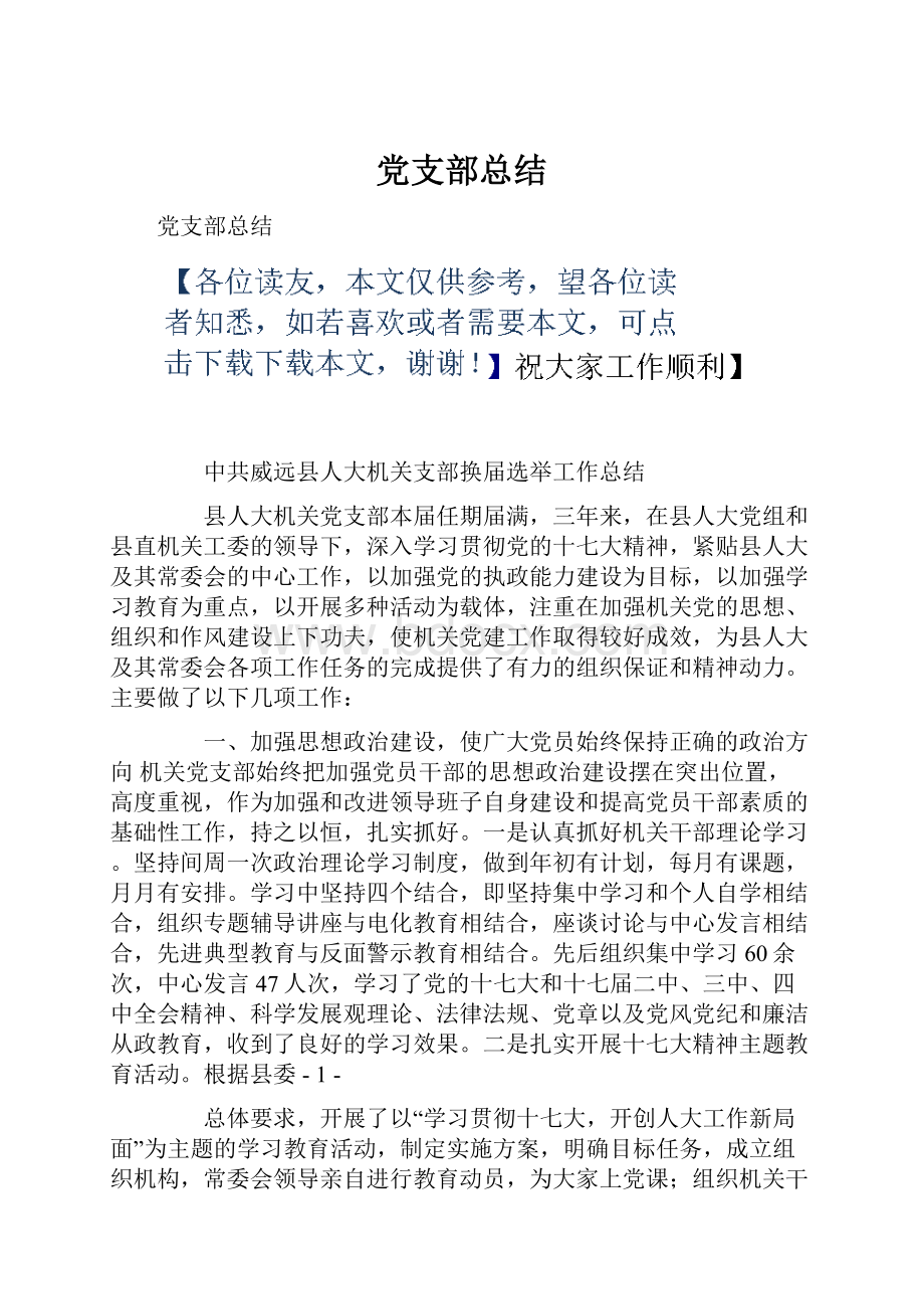 党支部总结Word格式文档下载.docx_第1页