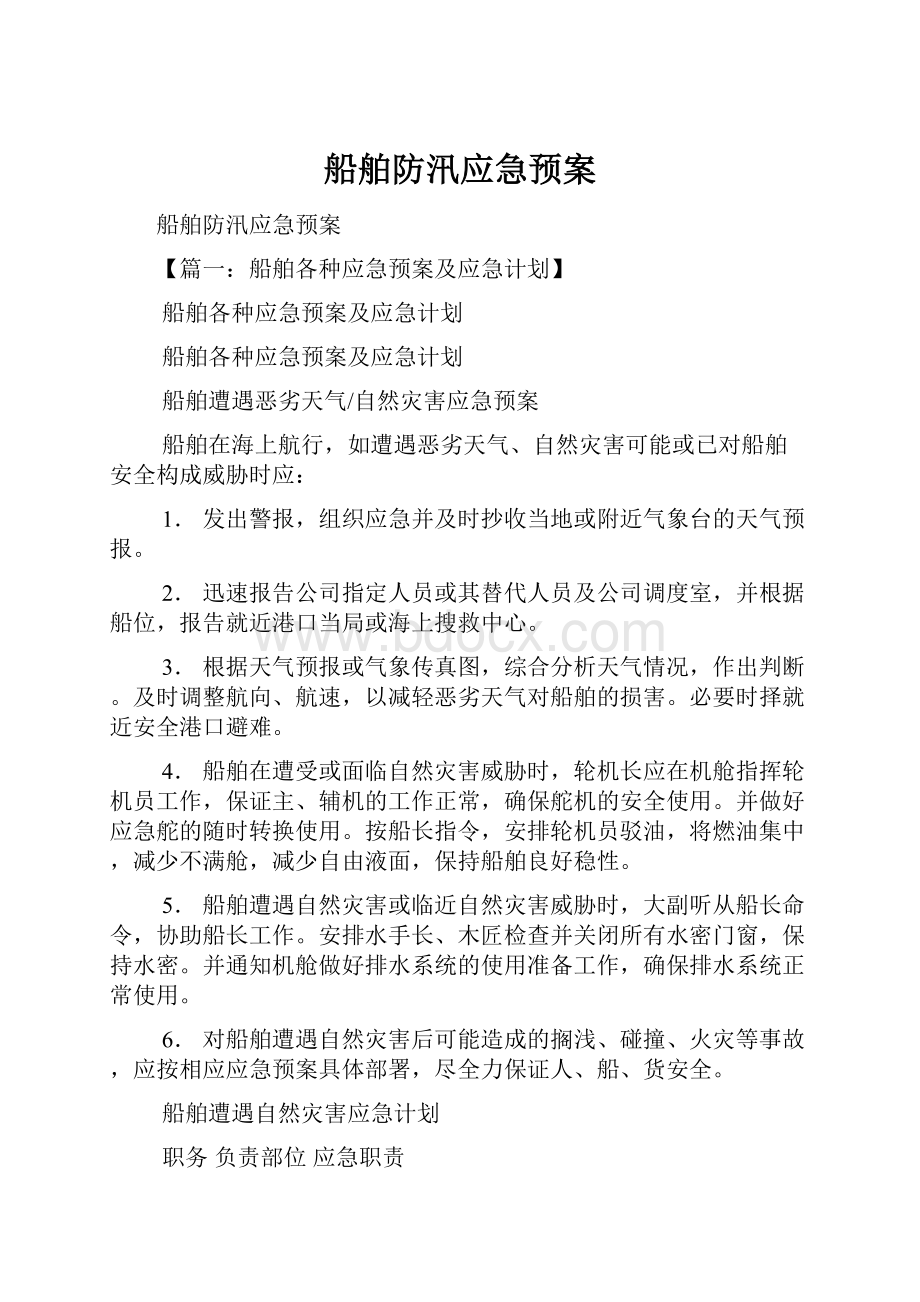 船舶防汛应急预案.docx_第1页