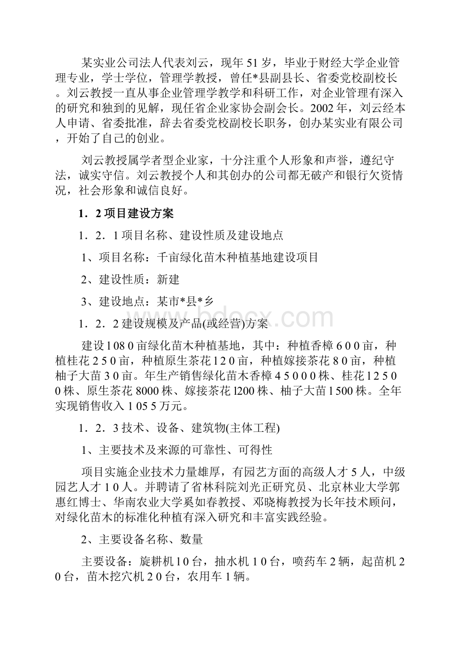 投资千亩绿化苗木种植基地建设项目立项申请报告Word下载.docx_第3页