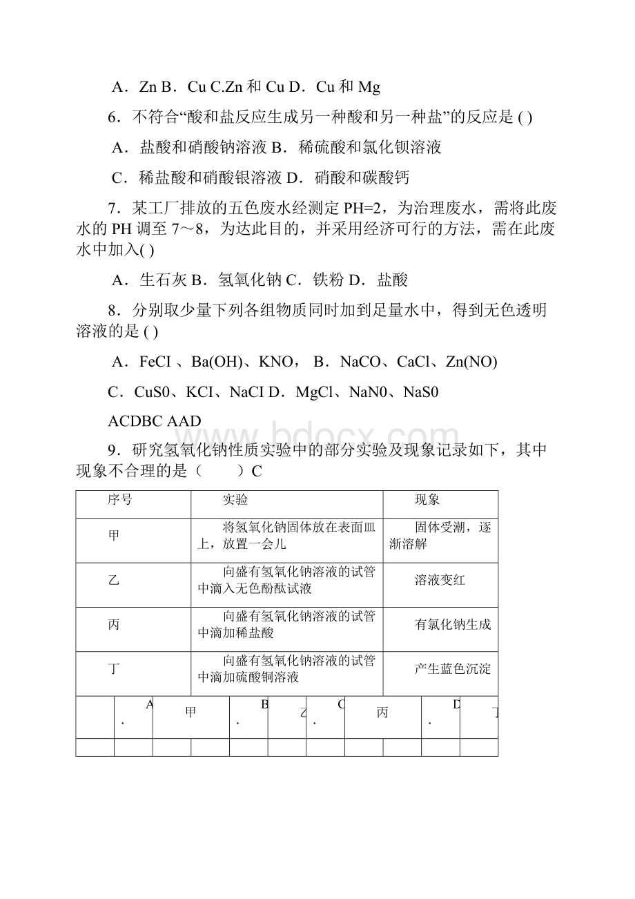 中考酸碱盐知识总结与专题练习有答案.docx_第3页