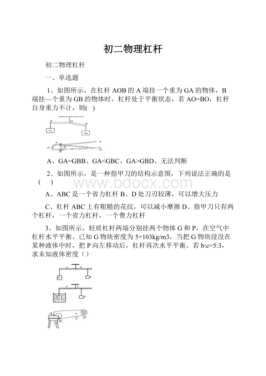 初二物理杠杆.docx