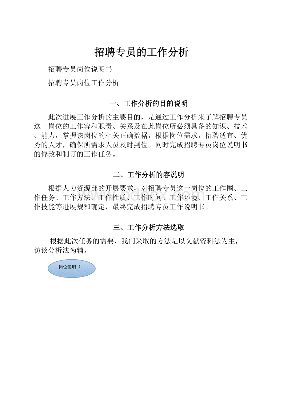 招聘专员的工作分析Word文件下载.docx_第1页