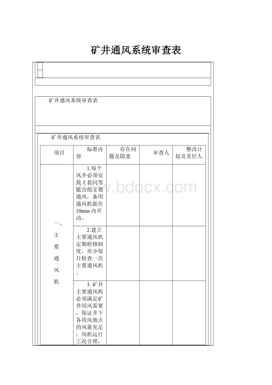 矿井通风系统审查表.docx