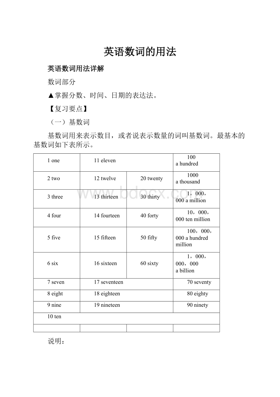 英语数词的用法.docx_第1页