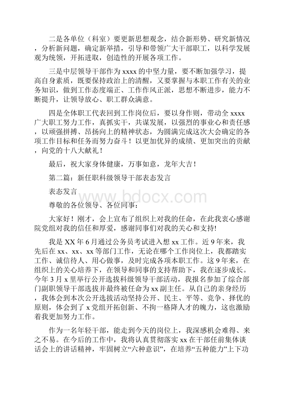 新领导到任表态发言多篇范文Word格式文档下载.docx_第3页