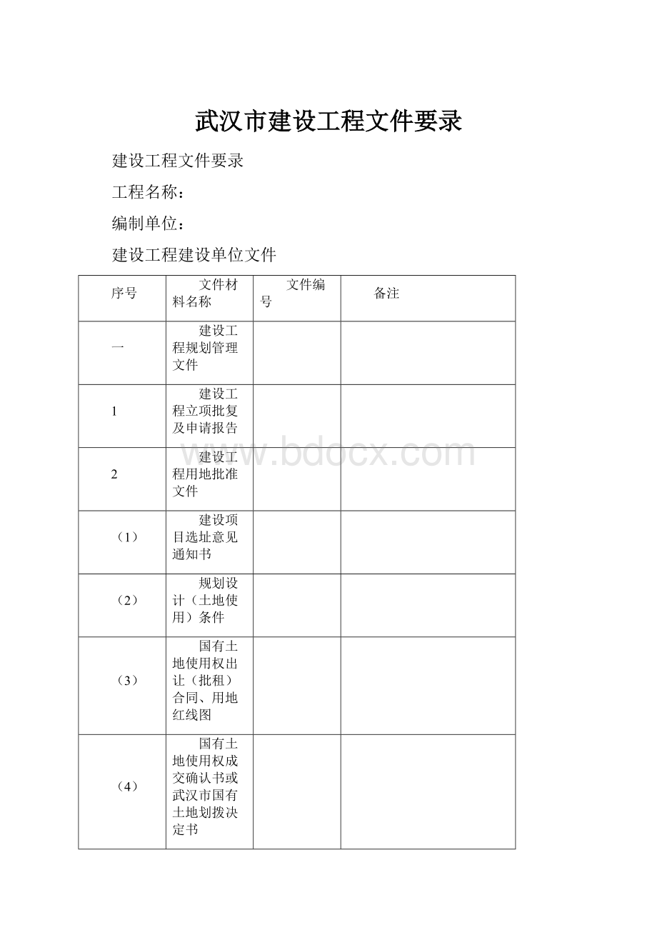 武汉市建设工程文件要录.docx_第1页