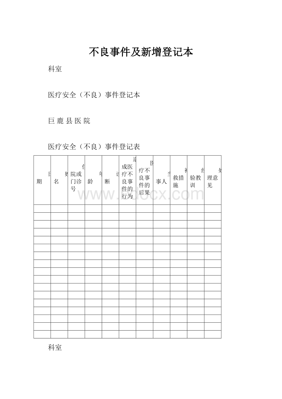 不良事件及新增登记本文档格式.docx_第1页