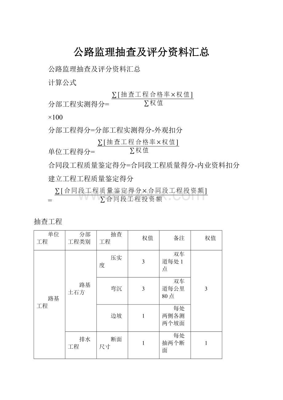 公路监理抽查及评分资料汇总.docx_第1页