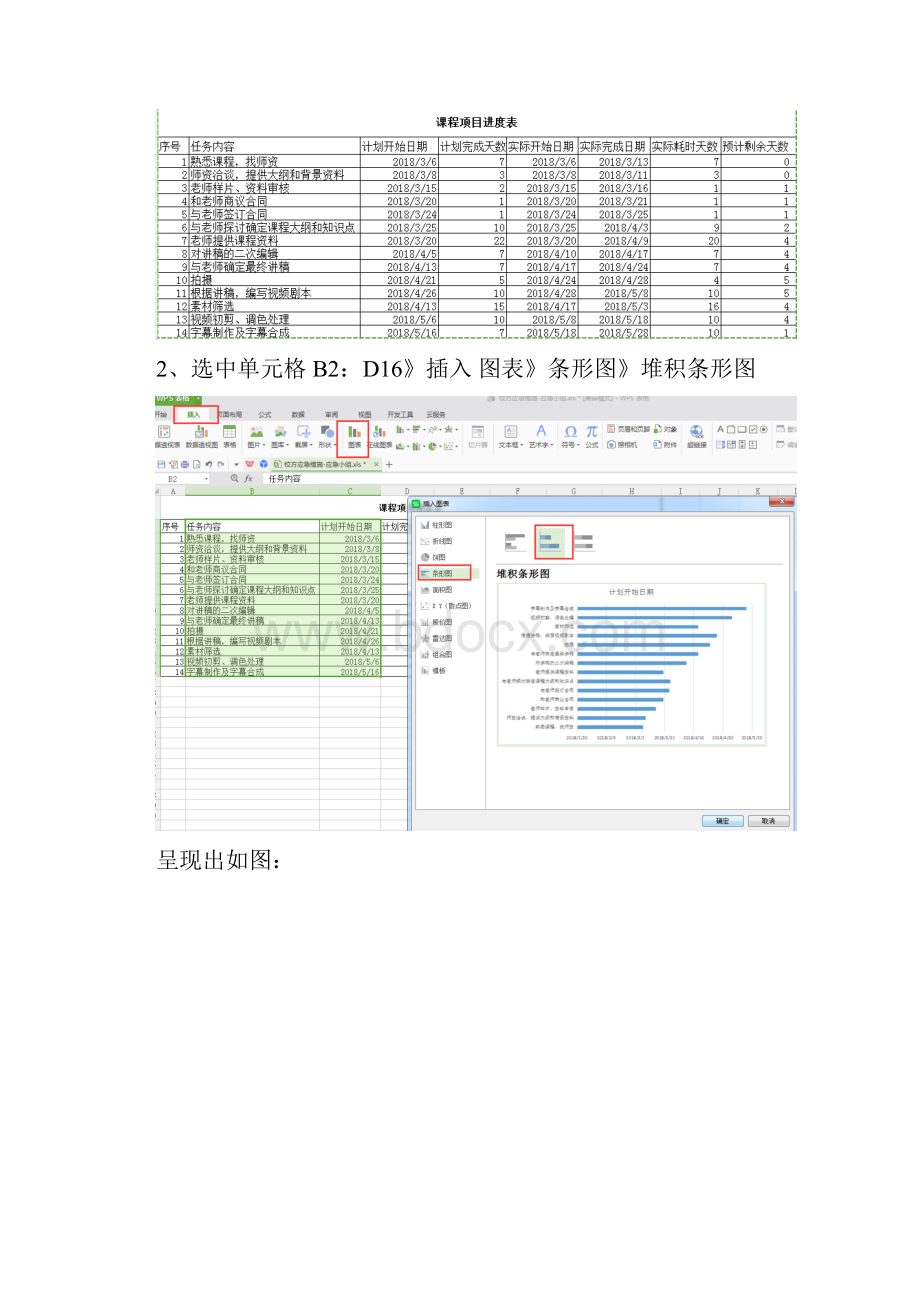 如何用WPS做动态甘特图.docx_第2页