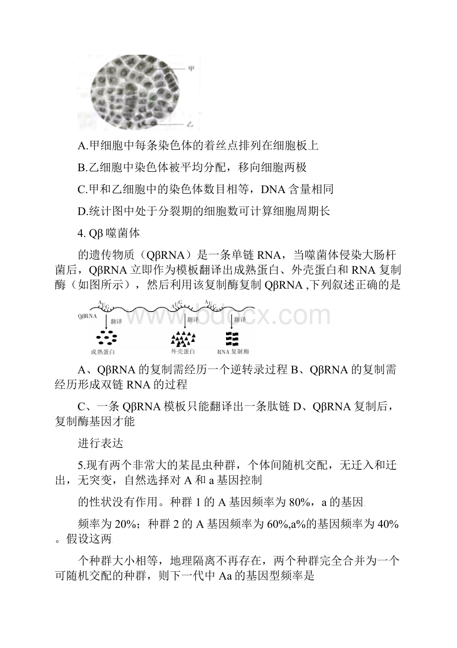 吉林省长春市高考生物三轮复习 选择题专练1Word文件下载.docx_第2页