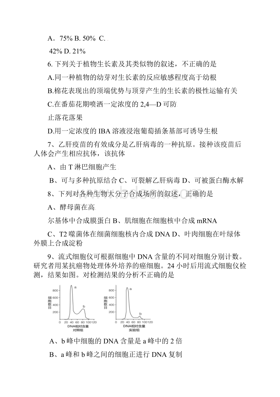 吉林省长春市高考生物三轮复习 选择题专练1Word文件下载.docx_第3页