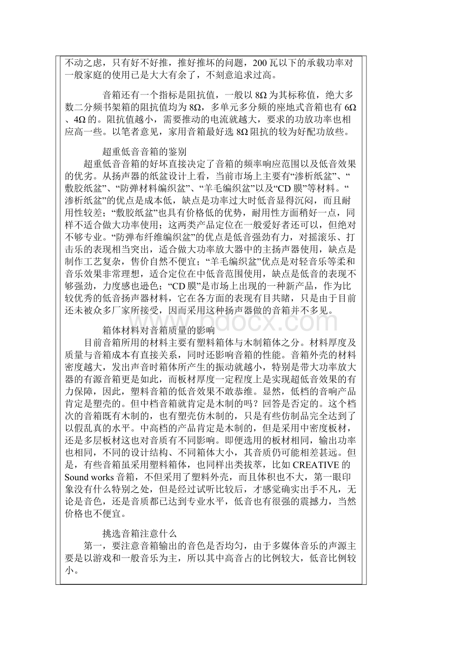 迷你数码小音箱的选购技巧及使用技巧和保养技巧.docx_第3页