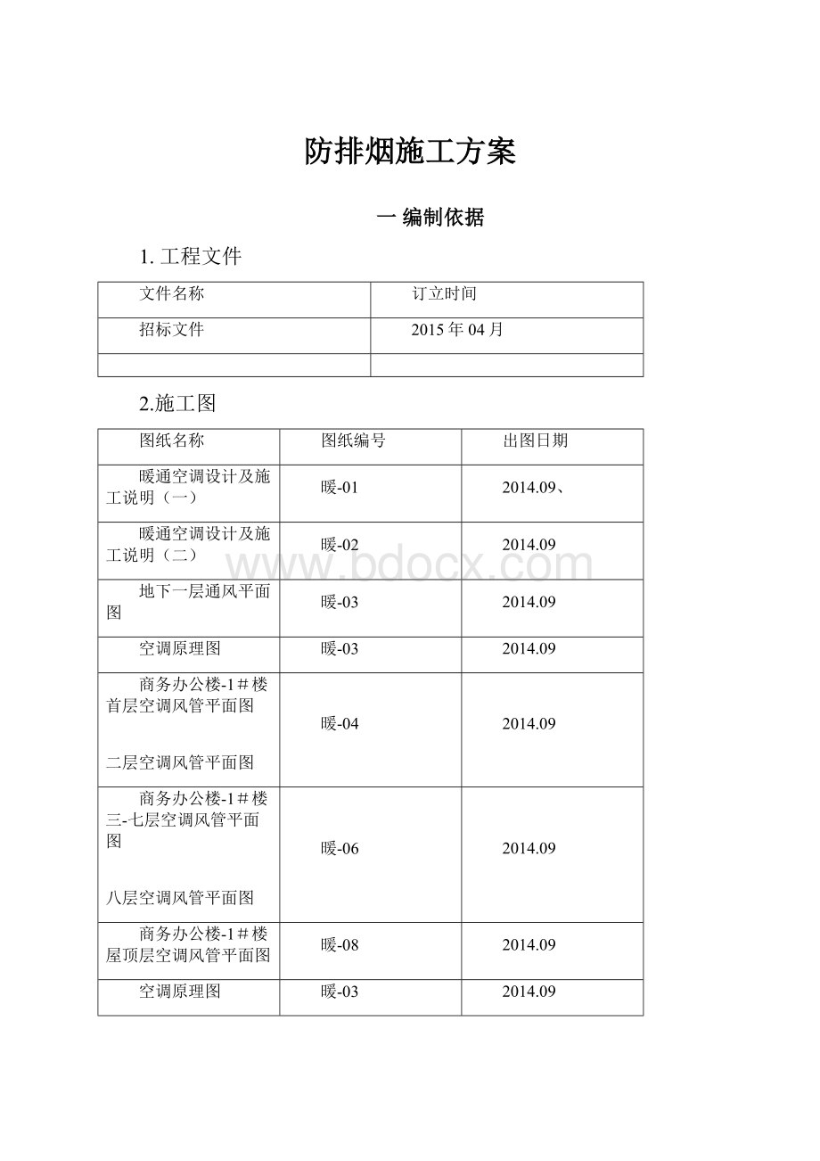 防排烟施工方案Word格式文档下载.docx