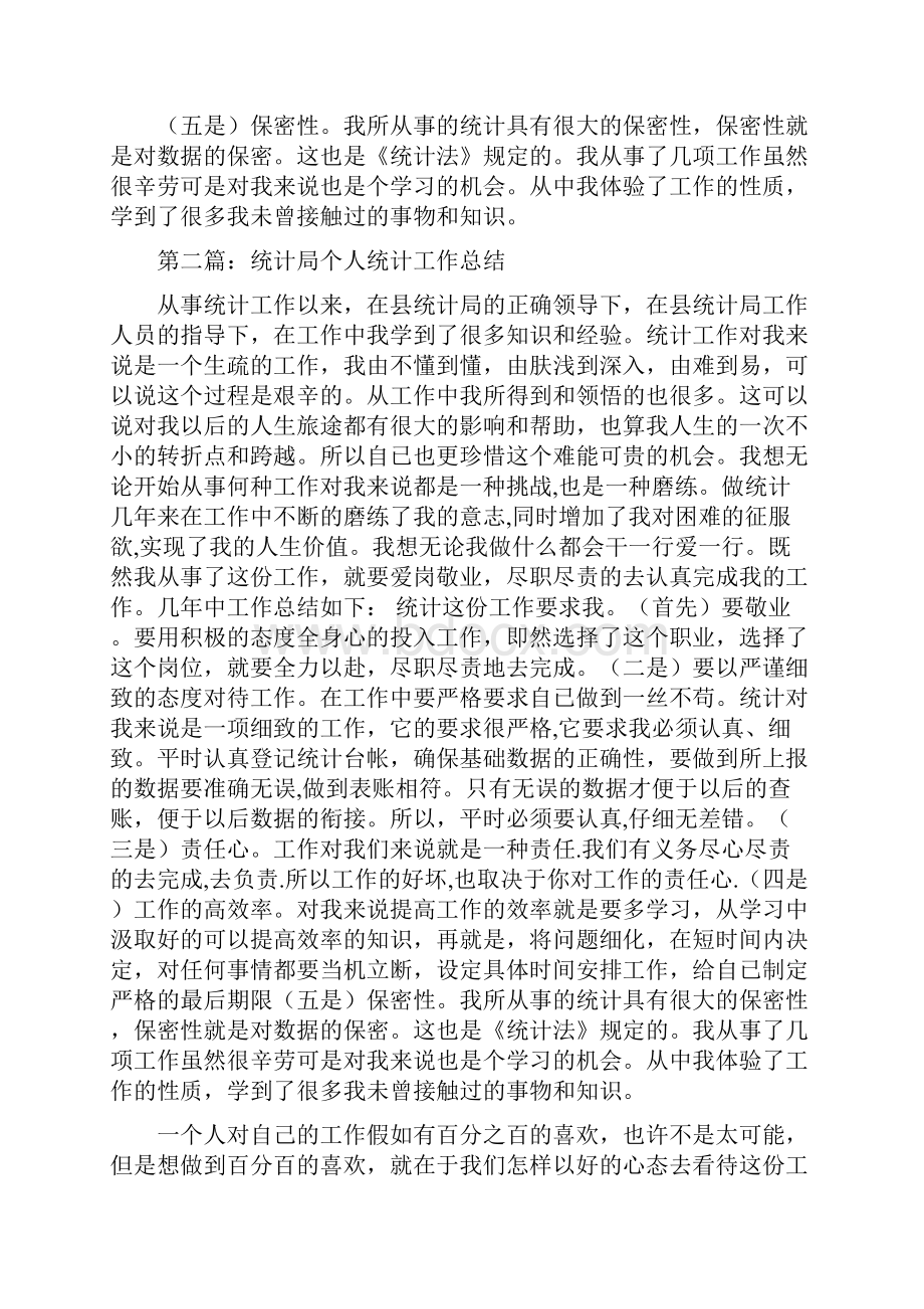 统计局个人统计工作总结精选多篇Word格式.docx_第2页