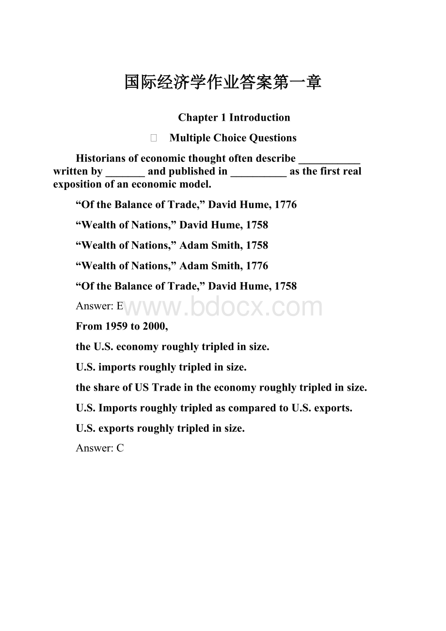 国际经济学作业答案第一章Word文件下载.docx_第1页