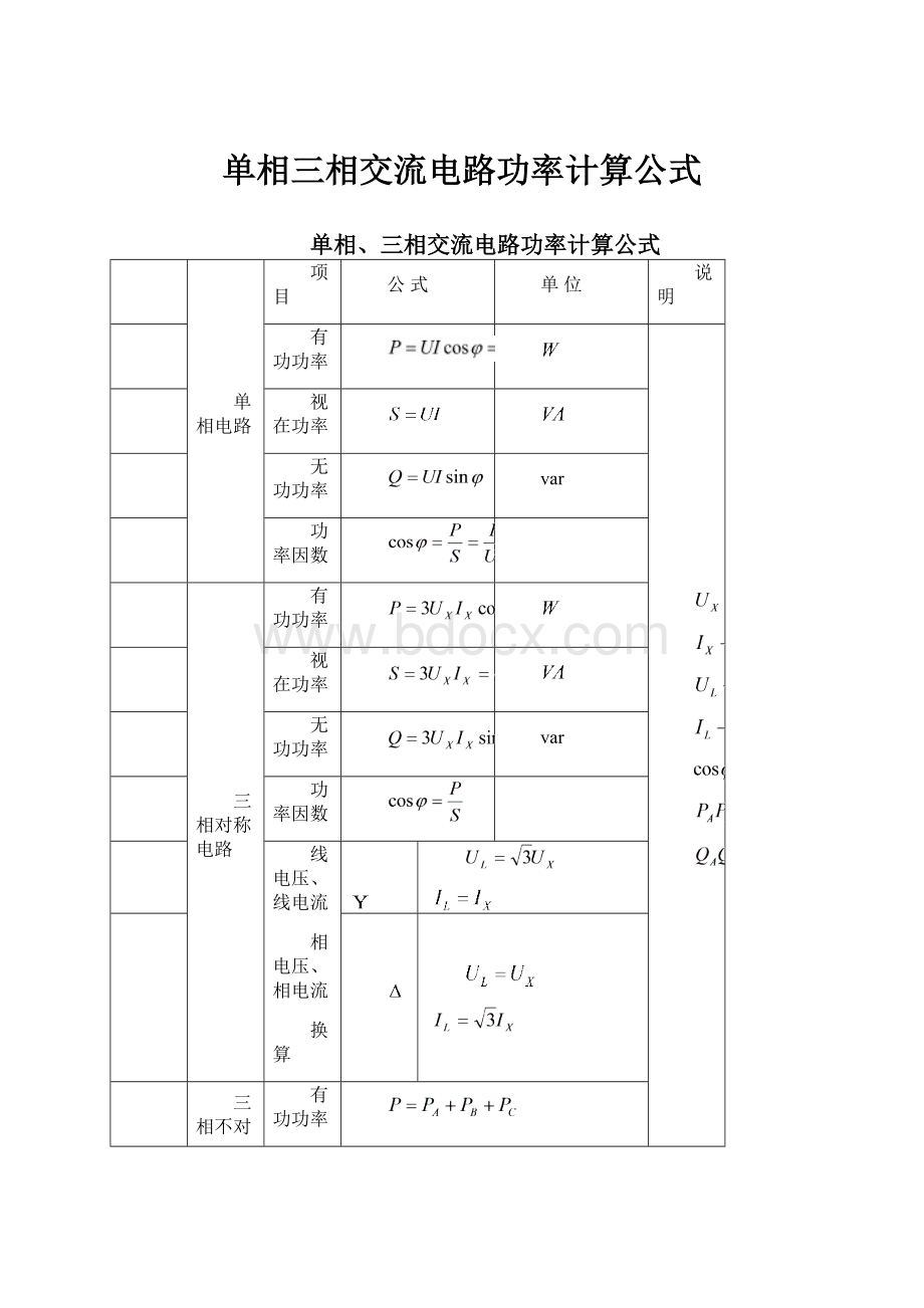 单相三相交流电路功率计算公式.docx_第1页