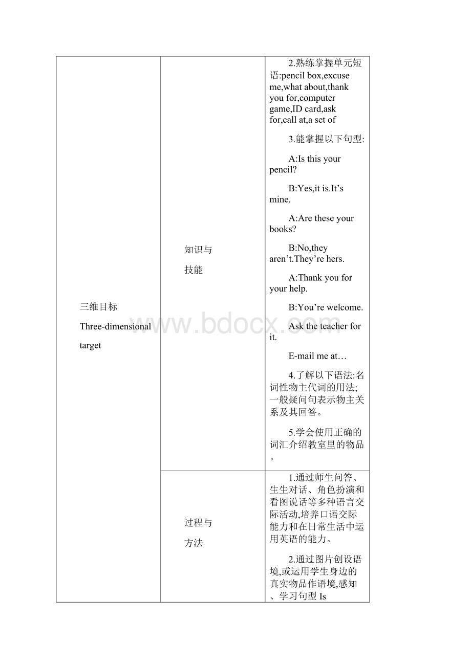 人教版七年级英语上册Unit 3教案.docx_第3页