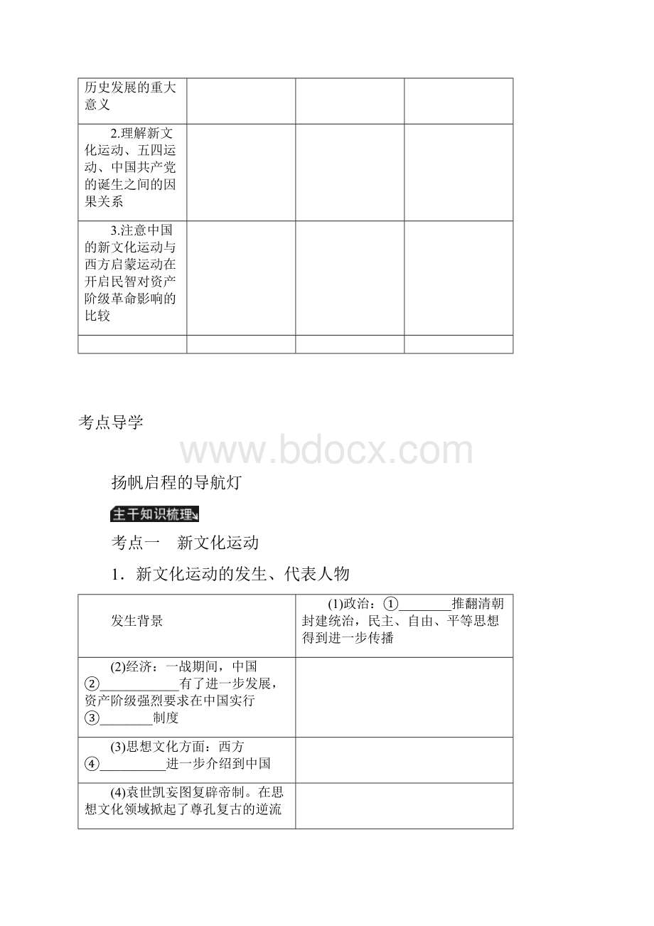 推荐学习江苏专版高考历史总复习 第二十单元 近代中国的思想解放潮流 第40讲 新文.docx_第2页