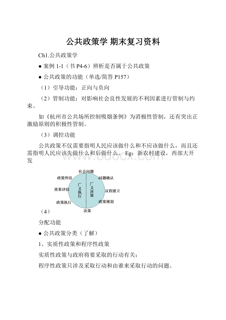 公共政策学 期末复习资料.docx