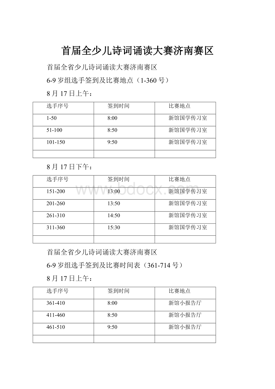 首届全少儿诗词诵读大赛济南赛区Word文档格式.docx