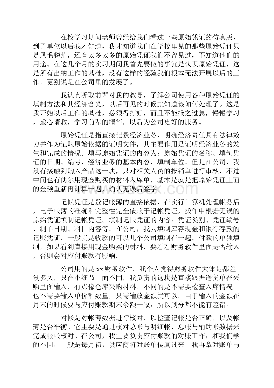 出纳实习报告范文3000字五篇.docx_第2页