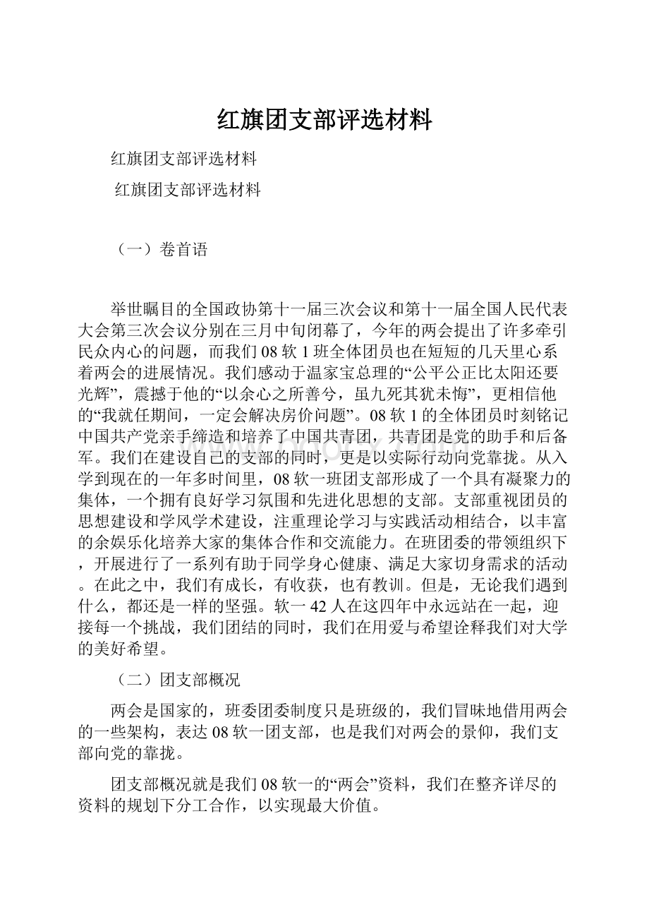 红旗团支部评选材料.docx_第1页