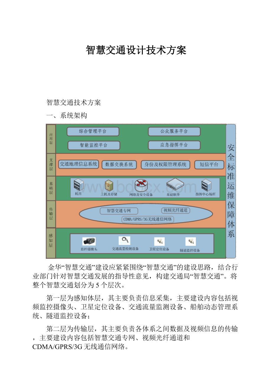 智慧交通设计技术方案Word格式.docx