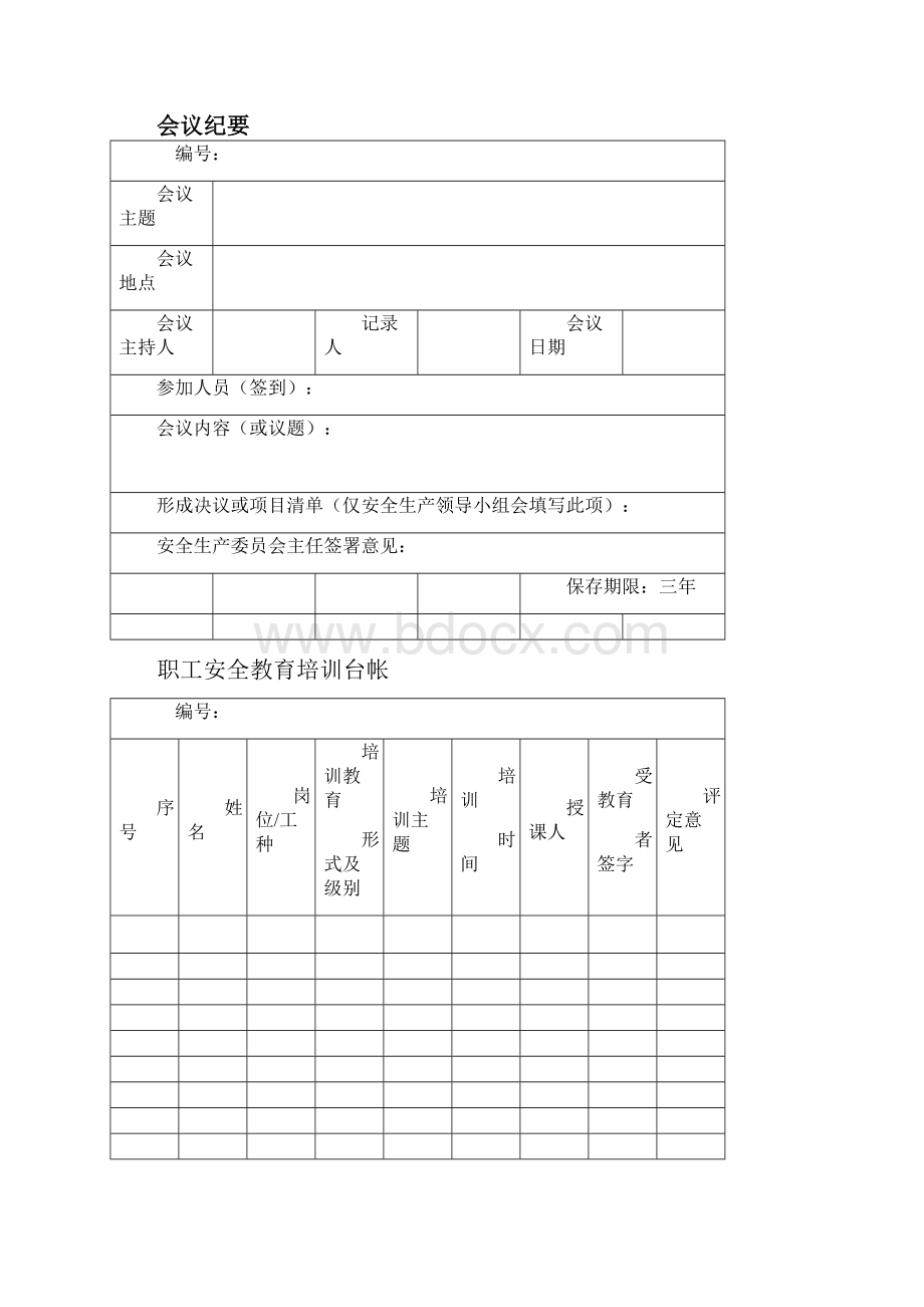 安全生产标准化记录 表格.docx_第2页