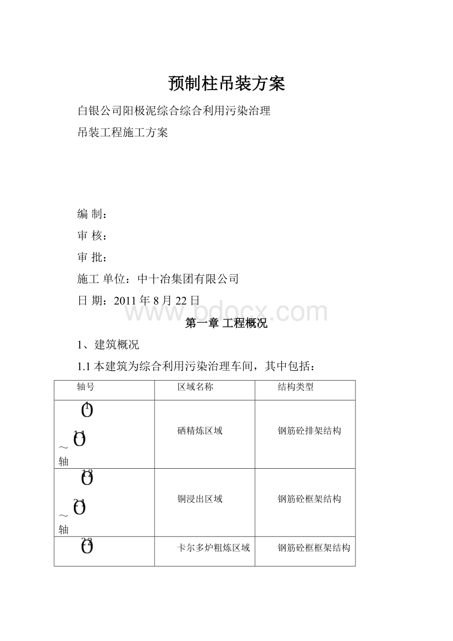 预制柱吊装方案Word文档格式.docx