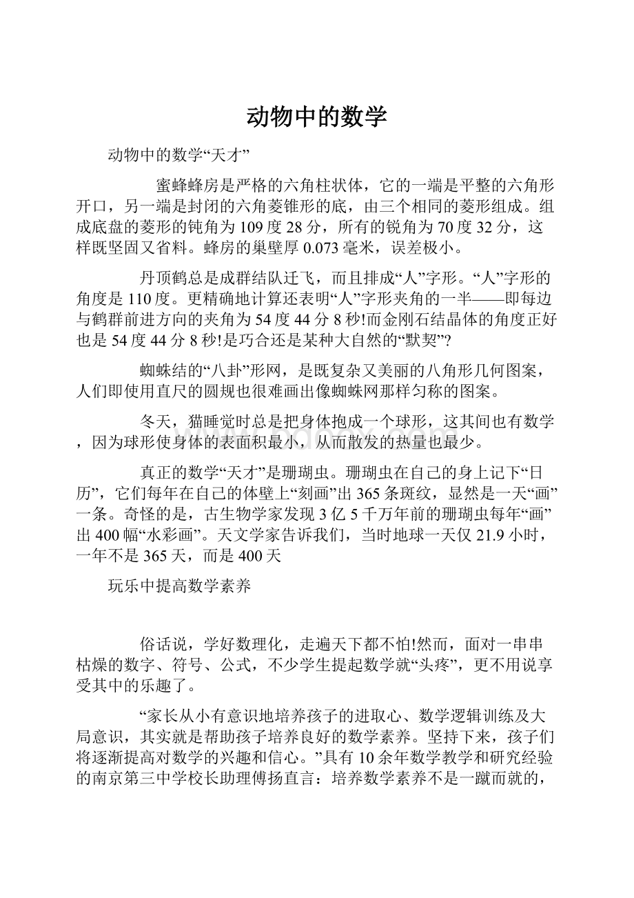 动物中的数学文档格式.docx