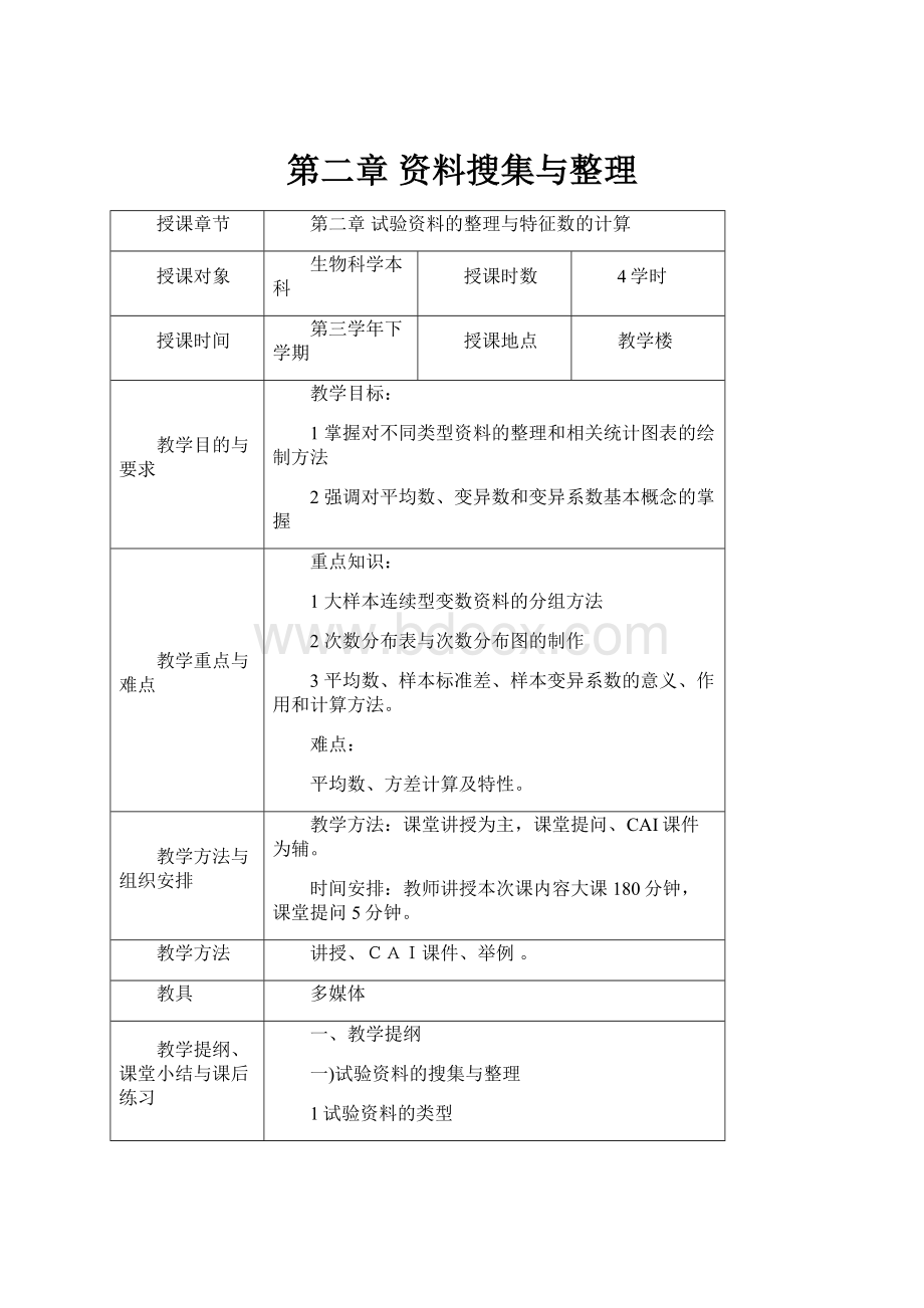 第二章 资料搜集与整理.docx