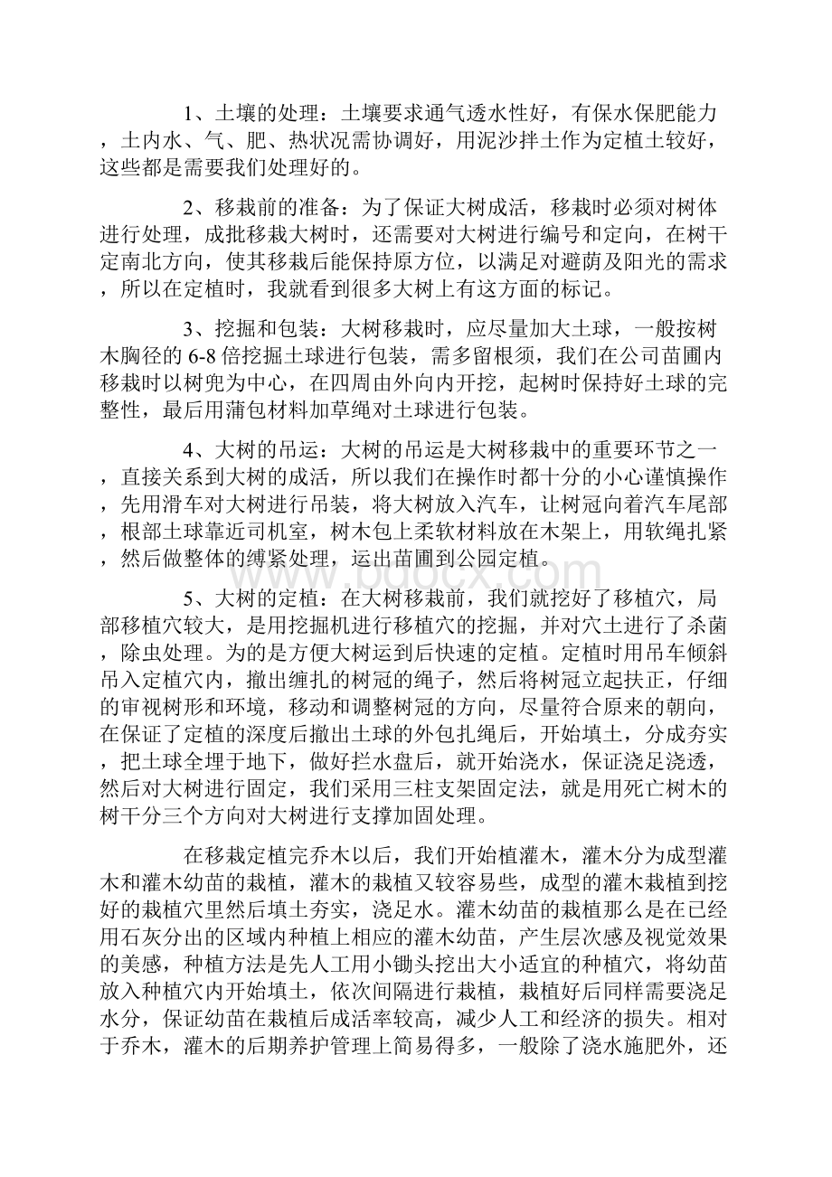 园林绿化的实习报告范文3篇.docx_第2页