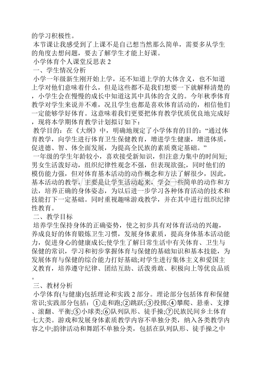 小学体育个人课堂反思表5篇.docx_第2页