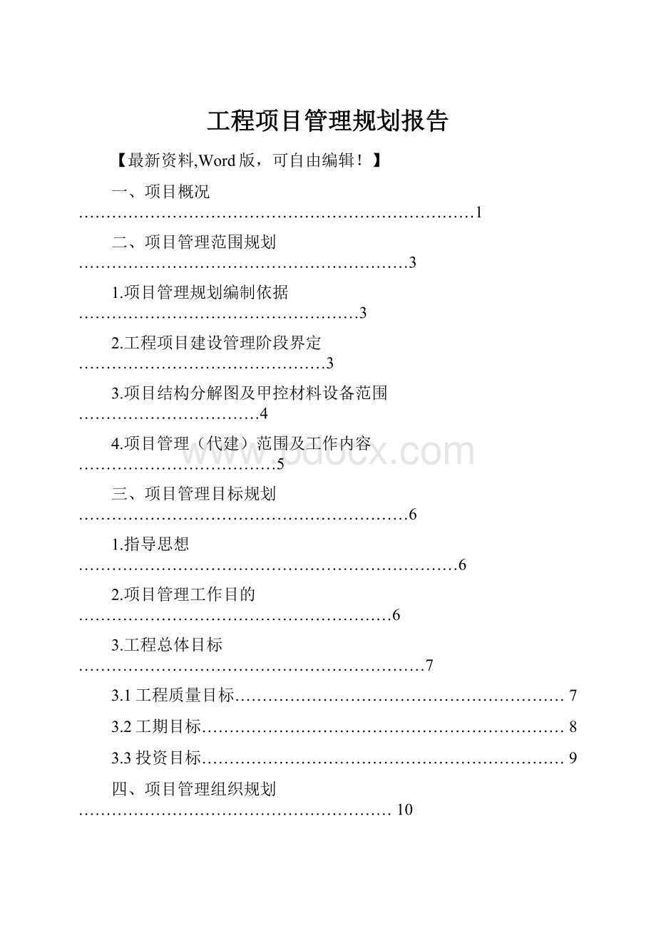 工程项目管理规划报告.docx