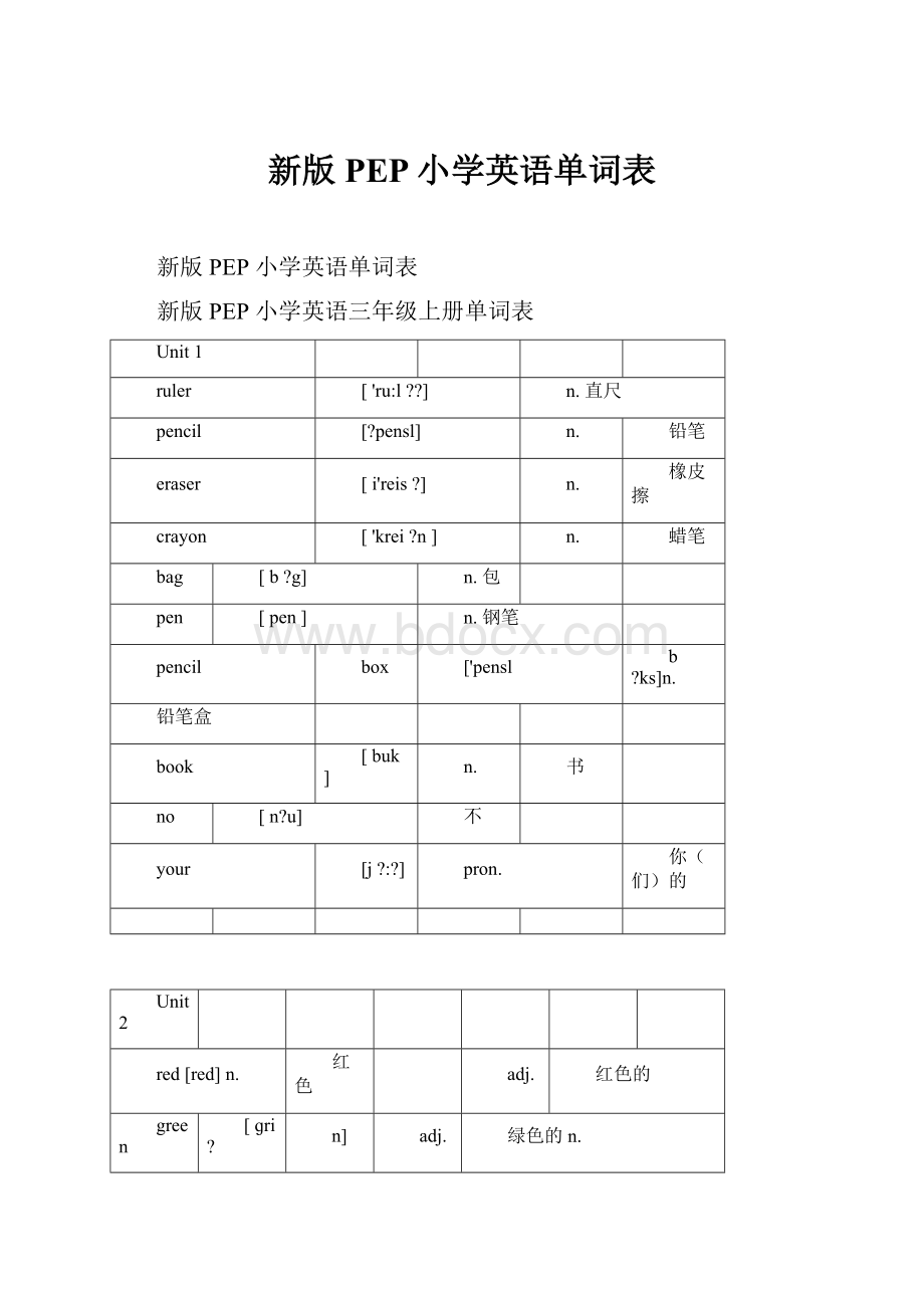 新版PEP小学英语单词表.docx_第1页