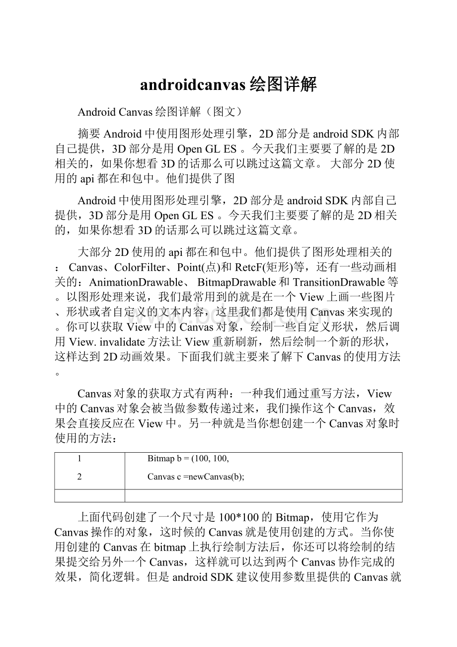 androidcanvas绘图详解Word格式.docx