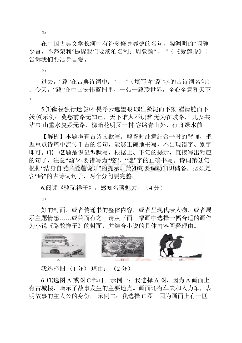 最新湖北孝感中考语文试题含详细解析和答案.docx_第3页