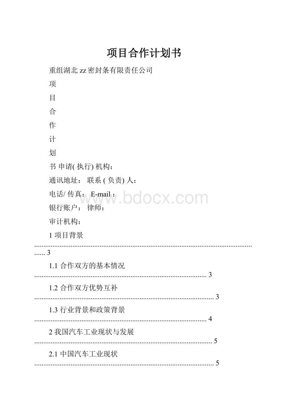 项目合作计划书文档格式.docx_第1页