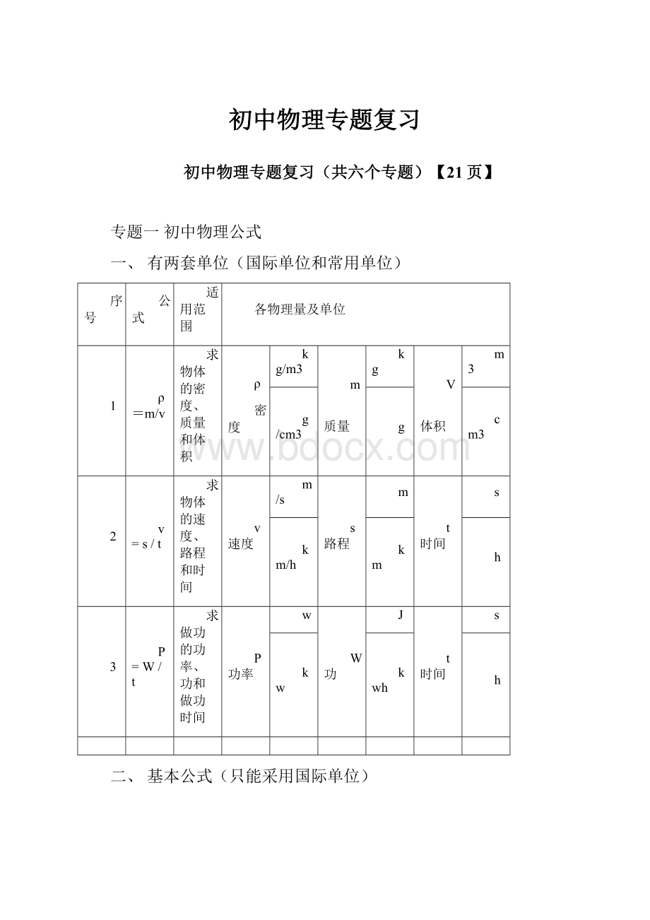 初中物理专题复习Word文件下载.docx