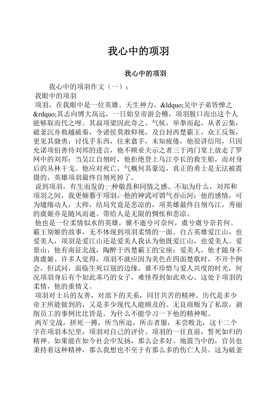 我心中的项羽.docx_第1页